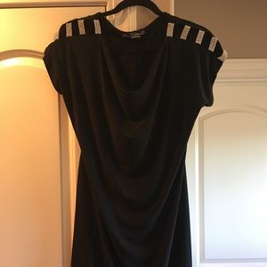 Black slinky evening dress